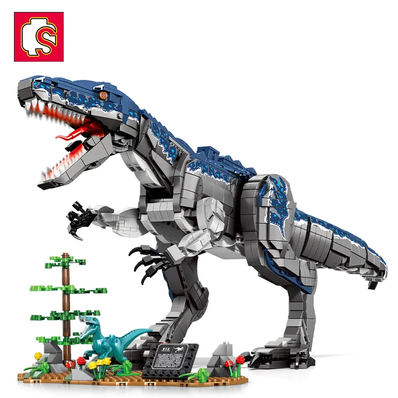 SEMBO BLOCK 205025 Dinosaurus Dunia Kebun Binatang <span class=keywords><strong>Variasi</strong></span> Tyrannosaurus Blok Bangunan Mainan Anak-anak Hadiah Stiker