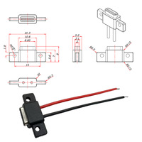 Câble de charge ouvert de haute qualité, personnalisé, étanche, avec connecteur femelle Type-C vers connecteur 2 broches, OEM/ODM