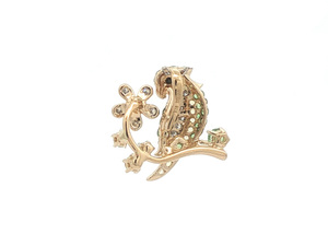 เข็มกลัดรูปดอกไม้ประดับพลอยสี 18K ทองคำ ประดับเพชร Tsavorite งานฝีมือสุดหรู ของขวัญสำหรับสุภาพสตรี - Product Image 2
