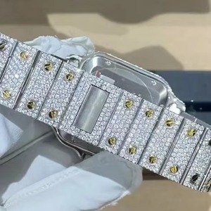 Nouvelle Édition Limitée Drioshipping : Montre de Luxe Hip Hop pour Homme, Sertie de Diamants, Mouvement ETA, Diamants de Laboratoire de Qualité Supérieure - Product Image 5