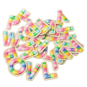 Custom Creative <strong>Rainbow</strong> Color Embroidered English Letter Patches Canvas DIY Sew-On Applique Hats Jeans Clothes Features <strong>Sequins</strong> - Product Image 1