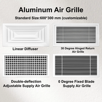 Diffuseur d'air mural carré personnalisable 600x600mm, flux d'air multidirectionnel, grille de ventilation moderne en alliage d'aluminium pour hôtels et hôpitaux