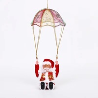 Poupée Père Noël avec échelle d'escalade, parachute, musique électrique, décorations de Noël et jouets pour enfants, cadeaux pour enfants
