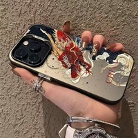 Coques de téléphone pour iPhone 17 16 15 Pro Max 14 11 12 13 Mini XR XS 7 8 Plus SE 2022, motif dragon chinois et serpent, coque arrière souple