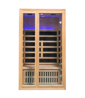 Sauna infrarouge portable en bois massif de type hemlock pour 2 personnes, OEM/ODM, pour la détoxification corporelle en intérieur