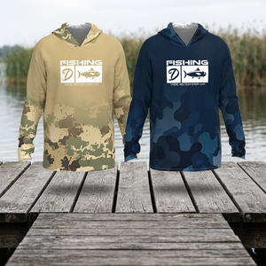 เสื้อตกปลาแขนยาว OEM UPF50 ป้องกันแสงแดด แห้งเร็ว พิมพ์ลายแบบ Heat-Transfer ผลิตจากโพลีเอสเตอร์ 100% สำหรับตกปลาทะเล - Product Image 4