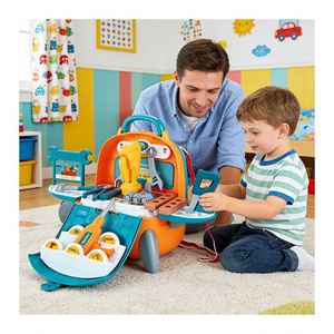 Skill Development <b>Tool</b> <b>Set</b> Wooden Workbench Toolbox Engineer Toy Drill Construction Pretend Play Learning Activity Toy - Product Image 6