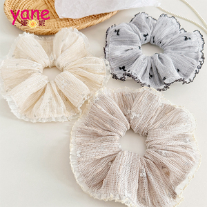 Scrunchie Rambut Gaya Korea Baru dengan Pinggiran Renda Berkualitas Tinggi dan Elastisitas Tinggi untuk Kuncir Kuda - Product Image 1