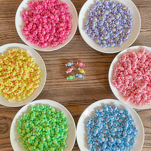 Acrílico Color sólido estrellas caramelo agujero recto adornos accesorios para el cabello DIY hecho a mano semiacabado Material de cuerda para el cabello - Product Image 3