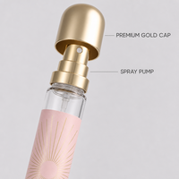 Flacon de parfum vide en forme de stylo 35ml, vaporisateur de voyage rechargeable, design floral rose et blanc, logo personnalisé, vente en gros