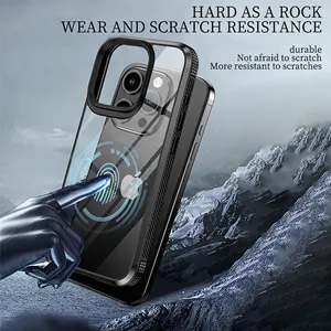 New Business Tpu Pc Hard Carbon Fiber Shockproof Full Protective For Iphones 14 15 Pro Max Transparent Mobile Phone Case