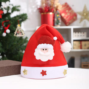 Plata no tejida Navidad oso vacaciones felpa sombrero Santa Claus muñeco de nieve alce iluminación gorras adultos niños decoraciones de Navidad fiesta Cosplay - Product Image 6