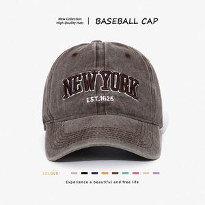 Casquette de baseball vintage en coton délavé à 6 panneaux, réglable, avec motif lettres, protection solaire, tissu doux pour usage extérieur - Product Image 3