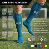 Chaussettes de football personnalisées OEM ODM pour hommes, motifs multi-grip, respirantes, anti-odeurs, chaussettes de sport