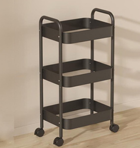 Tiny Packaging Salon <b>Trolley</b> Metal Frame and PP Baskets Salon Cart 3 Tier 4 Lockable Wheels Beauty <b>Trolley</b> - Product Image 1