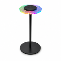 Lampe de table moderne UFO RGB OEM rechargeable en ABS+Fer, veilleuse LED sans fil, contrôle tactile USB-C, lampe d'ambiance à batterie pour chambre à coucher