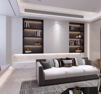 Mueble de TV Moderno de Estilo Europeo Clásico de Lujo para Sala de Estar, Diseño Exterior Exquisito, Mueble de TV de Madera