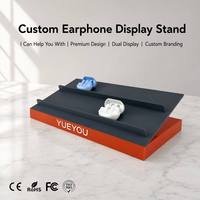 Présentoir de Comptoir pour Écouteurs sans Fil à Double Niveau, Angle de Vision Ergonomique, Base Personnalisée Vibrante, Présentoir de Détail pour Écouteurs