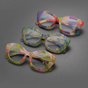 ビンテージ猫アイメガネ女性2025年流行おしゃれな非処方眼鏡ブルーライトブロッキング眼鏡フレーム - Product Image 2