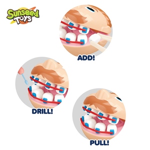 Ensemble de jeu d'imitation pour enfants Sunseed Little Dentist avec outils de dentiste, perceuse, jouets à remplir et pâte à modeler en plastique et argile non toxique - Product Image 4