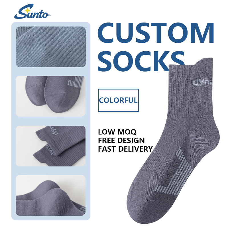 Custom Funny Socks Support Free Design Novelty Socks Custom Pattern Logo Design Cotton Crew Jacquard Knitted