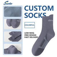 Chaussettes amusantes personnalisées Chaussettes fantaisie à motif personnalisé Conception de logo Jacquard d'équipage en coton tricoté