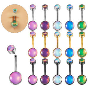 En Acier Inoxydable Flash <span class=keywords><strong>Film</strong></span> Nombril Piercing Incurvé Barbell À La Mode Nombril Anneaux Helix Cartilage Piercing Plage Corps Bijoux - Product Image 2
