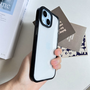 Acrylic Dày Rộng Cạnh Rãnh Trường Hợp Điện Thoại Cho <span class=keywords><strong>iPhone</strong></span> 16 15 14 13 12pro Max Macaron Biên Giới Vỏ - Product Image 2