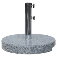 Support de parasol extérieur robuste et moderne avec base en granit et tube en acier inoxydable pour poteaux de 38 à 48 mm de diamètre