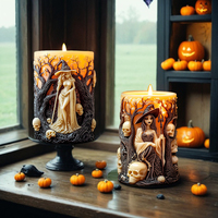 DUMO cetakan silikon 3d Halloween, cetakan silikon untuk lilin Diy, cetakan potret penyihir, cetakan Aromaterapi, cetakan dekorasi hadiah