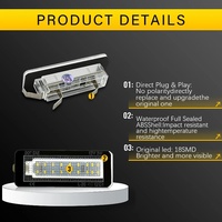 2 Piezas de Lámparas LED para Placa de Matrícula de Coche para Benz Smart Fortwo Coupé Convertible 450 451 W450 W453, Luz LED para Placa de Matrícula