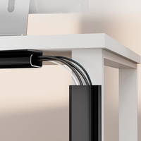 Gestion des câbles sous le bureau J Channel Cord Organizer pour le bureau, organisateur de câbles auto-adhésif Wire Management Cable Raceway Black