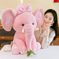 Boneka Gajah Kartun Zoe, Promo Terbatas, Abu-abu Pink, Boneka Hewan Isi Dakron, Gajah Kecil, Mainan Lembut