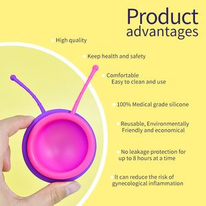 Großhandel 100% medizinische Qualität Silikon OEM Menstruation scheibe Wieder verwendbare benutzer definierte Verpackung für Frauen Zeitraum - Product Image 4