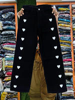 Nouveau Jean Femme Imprimé Streetwear Taille Mi-Haute à Paillettes Coupe Droite Polyvalent Toutes Saisons pour la Vente en Gros