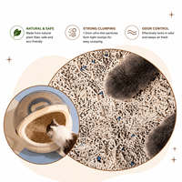 Litière pour chat en tofu agglomérante, non parfumée, naturelle, jetable dans les toilettes, écologique, sans poussière, légère, contrôle des odeurs pour les foyers multi-chats