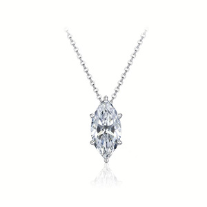 Collana FUSE in Argento <span class=keywords><strong>Sterling</strong></span> S925 Placcato Oro Bianco con Catena a Maglie e Moissanite, Stile Romantico, Certificata GRA, Unisex - Product Image 5