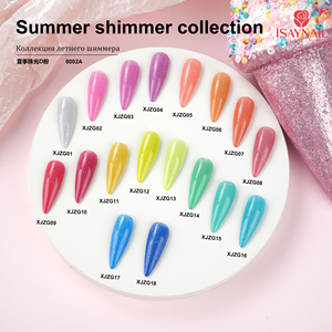 Colección de <span class=keywords><strong>Brillo</strong></span> Estilo Verano ISAYNAIL, 18 Colores de Polvo Acrílico Brillante para <span class=keywords><strong>Uñas</strong></span>, Alta Calidad, Larga Duración, Color Caramelo - Product Image 2