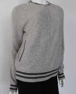 <span class=keywords><strong>Cardigan</strong></span> 100% in Cashmere lavorato a maglia <span class=keywords><strong>con</strong></span> Zip da <span class=keywords><strong>donna</strong></span> <span class=keywords><strong>con</strong></span> motivo a righe stile Casual antirughe traspirante alla moda invernale - Product Image 2