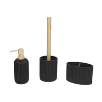 BX Hotel Construction en résine durable Ensemble d'accessoires de salle de bain en polyrésine Comprend un distributeur de savon Porte-brosse de toilette Tumbler Bath