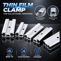 Pince de fixation pour panneau solaire en aluminium 6005-T5, pince intermédiaire pour module PV sans cadre, clip EPDM, longueur personnalisée