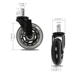 Factory Wholesale Black Transparent 3 Inch Polyurethane Swivel Casters 50kg Heavy Load Silent Eco Friendly Furniture Wheels - Product Image 3