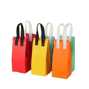 Golden Disposable Aluminum Foil Non Woven Cooler Bag <b>Foldable</b> Thermal Insulated Takeaway Bag for Small Cold Hot - Product Image 1
