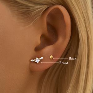 CANNER 925 Sterling Silver 18K Gold Plated Zircon Single Diamond Geometric <b>Earrings</b> for <b>Girls</b> - Product Image 4