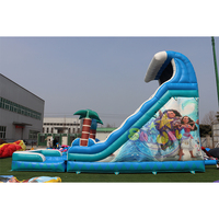Offre Spéciale Moana Film Personnage Gonflable Bounce House 29.5FT Glissière D'eau Commerciale avec Splash Piscine Palmier Décoration