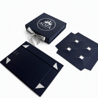 Caja Magnética Plegable de Cartón Gris para Empaque de Champú, Regalo de Navidad con Logotipo en Lámina Dorada, Inserto de Papel Plegable, Empaque Plano