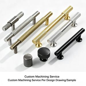 Poignées et Boutons de Porte d'Armoire en Laiton Massif et Aluminium Usinés CNC pour Meubles de Cuisine, Armoires, Tiroirs et Commodes - Product Image 1