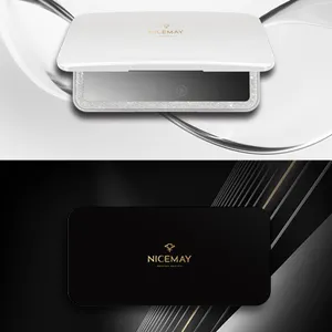 Nicemay Newly 3 Licht modus LED Touch Custom ized Logo Faltbarer kleiner LED Hands piegel Make-up Kosmetik spiegel