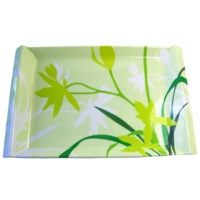 Plateau de service en mélamine, assiette rectangulaire, décoration de maison de noël, personnalisé (bonhomme de neige) avec deux poignées