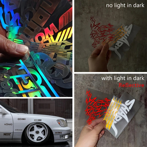 Juego de 20 Pegatinas Decorativas Reflectantes <span class=keywords><strong>para</strong></span> <span class=keywords><strong>Autos</strong></span>, Estilo Fijo, Patrocinadores de Carreras, Kit de Calcomanías de Vinilo <span class=keywords><strong>para</strong></span> <span class=keywords><strong>JDM</strong></span> Lowriders y Otros Automóviles - Product Image 4